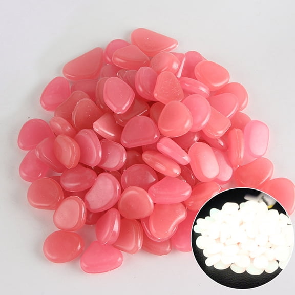 XJGHHSY Glow in the Dark Fish Tank Rocks Dark Garden Pebbles Stones Rocks for Yard and Walkways Decor, DIY Decorative Luminous Stones in,Light Pink