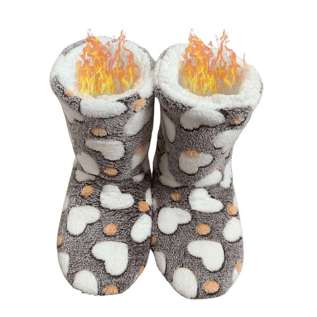 DQrwqpou Calcetines Mullidos Y Peludos Cómodos para Otoño Invierno (corazón Beige Marrón)