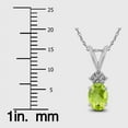 thumbnail image 3 of Genuine 1.00 Carat Natural 7x5mm Oval Shaped Peridot with White Topaz Necklace In 925 Sterling Silver, 3 of 5