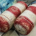 thumbnail image 4 of Natural Geo Red/Ivory Gao Takiya Bolster Pillow (Set of 2), 4 of 4