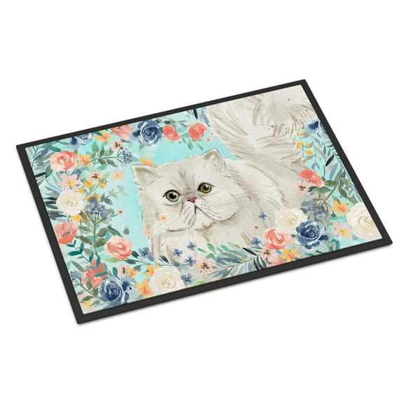 Carolines Treasures CK3394JMAT Persian Spring Flowers Door Mat Indoor Rug or Outdoor Welcome Mat 24x36 Doormat 36"L x