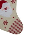 thumbnail image 3 of Northlight 16.5" Red and Ivory Embroidered Santa Claus Christmas Stocking with Gingham Cuff, 3 of 4