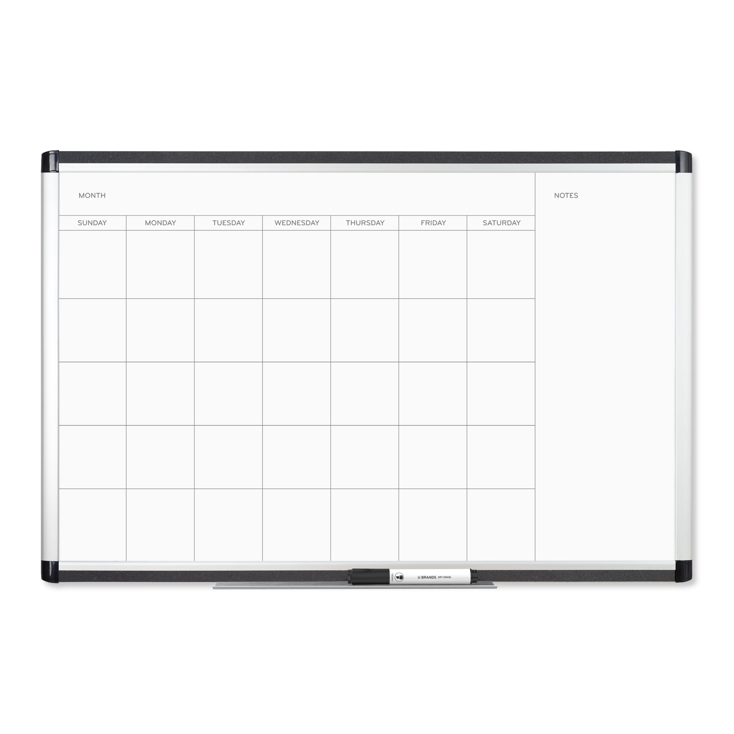 Wipe 24 x 36 Inch WallDeca Monthly Dry Erase Wall Calendar Planner Whiteboard 