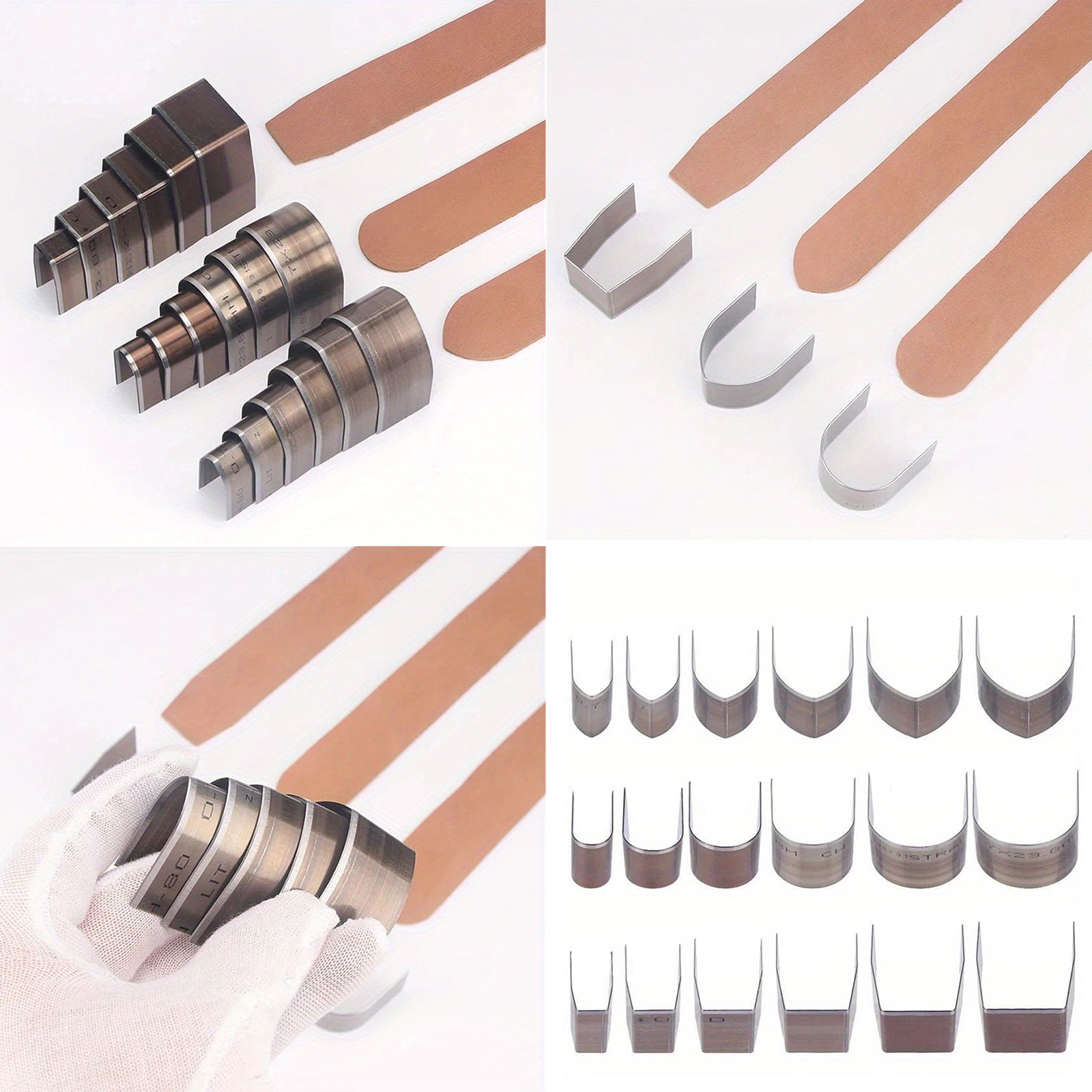 18Pcs Half Round Leather Punching Tools Heavy Duty Carbon Steel Leather Corner Puncher Leathercraft Corner Trimming Tool