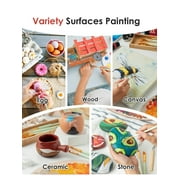 Acrylic Paint Set - 24 Classic Colors (2oz), Craft Paint Kit with 12 Brushes