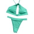 thumbnail image 1 of Bra Briefs Set 2Pcs/Set Slim Fit Lace-up Attractive Sexy High Leg Two-pieces Bikini Set, 1 of 5