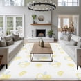 thumbnail image 4 of Cartoon Lemons Washable Living Room Rugs 6'x9', Summer Fruit Leaf Pastoral Plant Farmhouse Low Pile Throw Large Area Rug Non-Slip Sturdy Edge Binding Carpet for Dining Room Kitchen Office, 4 of 9