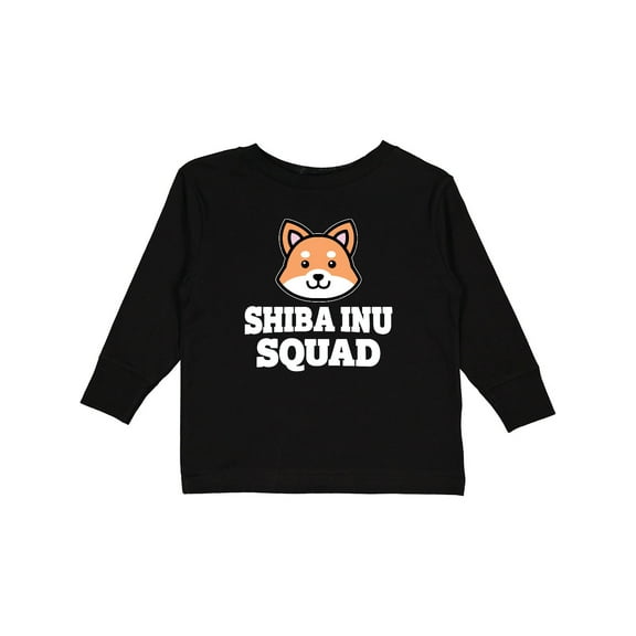 Inktastic Dog Shiba Inu Squad Boys or Girls Long Sleeve Toddler T-Shirt