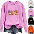 thumbnail image 5 of WREESH Thanksgiving Sweatshirts for Women Fashion Ice Cream Graphic Crewneck Sweatshirt Casual Loose Fall Tops 2025 Orange, 5 of 5