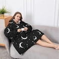thumbnail image 5 of Oversized Wearable Blanket Hoodie,Black Moon Star Pattern Sherpa Blanket Hoodie with Super Pockets,Super Warm Fuzzy Pullover for Women & Men, 5 of 6