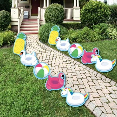 Outdoor Summer Decorations Make A Splash - Pool Party - Lawn Decorations - Outdoor Summer Swimming Party or Birthday Party Yard Decor- 10 Ct ()