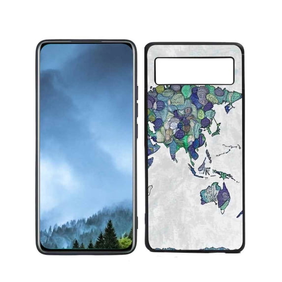 Compatible with Google Pixel 6(2021) Phone Case, World-Map-jpg-4-1 Case Men Women, Flexible Silicone Shockproof Case for Google Pixel 6(2021)