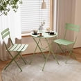 thumbnail image 3 of Decksplore 3-Piece Folding Metal Outdoor Bistro Set, Table and 2 Chairs, Sage Green, 3 of 9