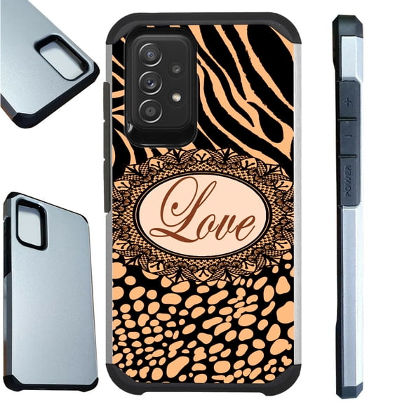 Compatible with Samsung Galaxy A72 5G Hybrid Fusion Guard Phone Case Cover (Brown Zebra Love)