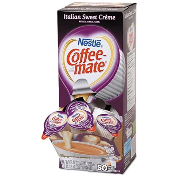 Coffee-Mate 84652 Liquid Coffee Creamer, Italian Sweet Creme, 0.375 Oz Cups, 50/Box