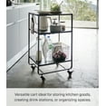 thumbnail image 2 of Yamazaki Home Rolling Utility Cart, Black, Steel, Wheels, 2 of 7