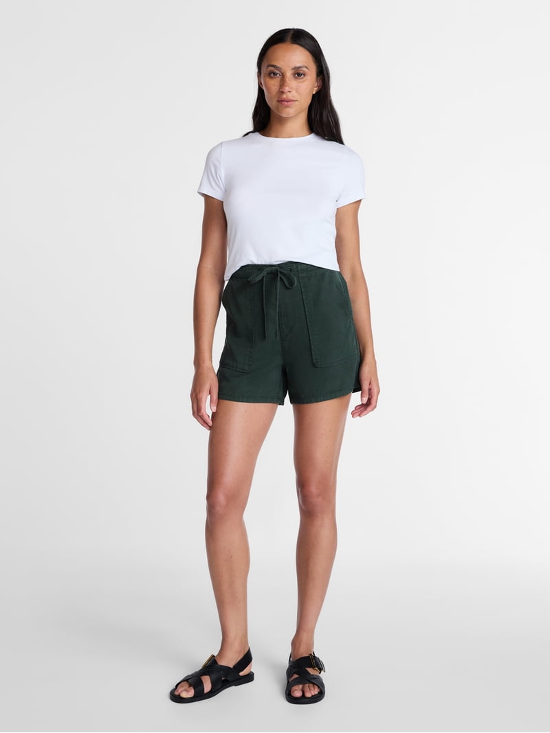 Time and Tru Women's Soft Utility Shorts, 4 in Inseam, Sizes XS