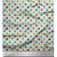 thumbnail image 1 of Soimoi Green polyester Crepe Fabric Donuts Food Print Sewing Fabric Yard 52 Inch Wide, 1 of 5