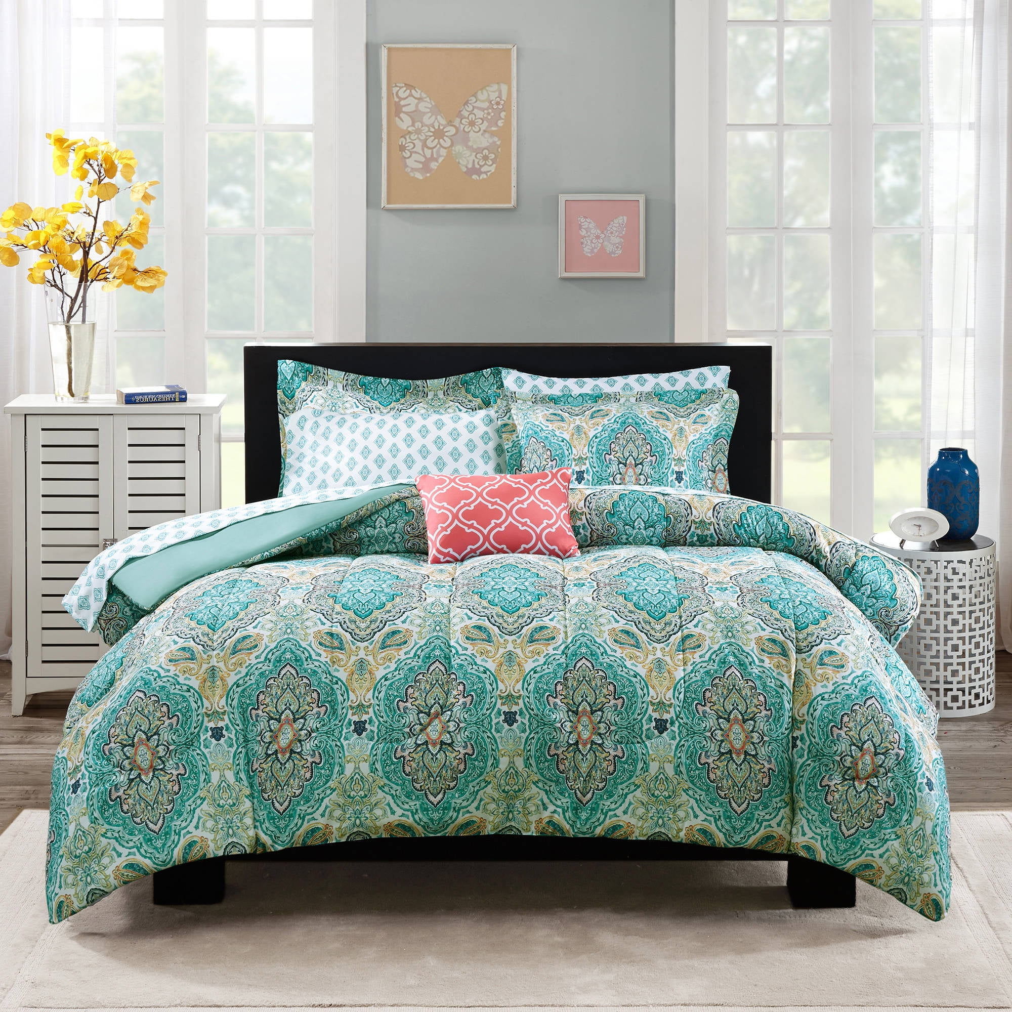 Mainstays Monique Paisley Bed In A Bag Comforter Set Twin