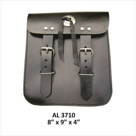 - Motorcycle Luggage Travel Medium Plain Sissy bar leather bag With Silver Concho