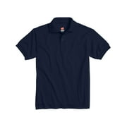 Hanes Boys School Uniform 4-18 EcoSmart Jersey Polo Shirt