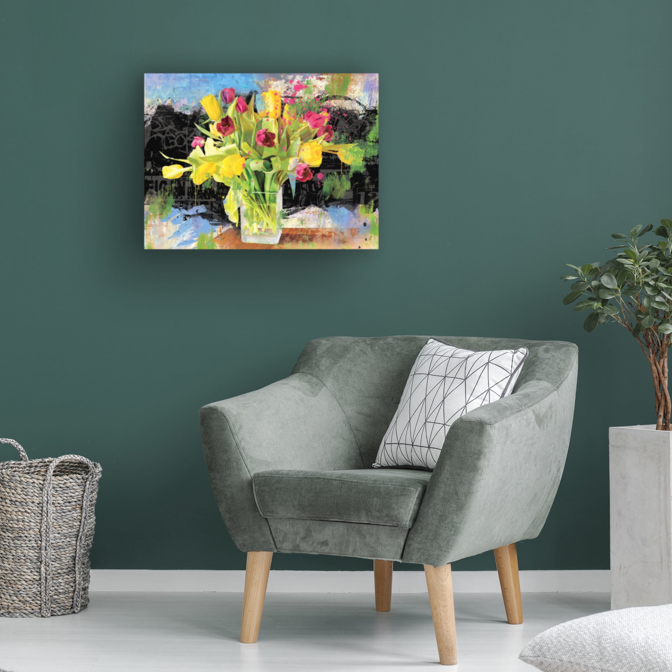 Canvas Wall Art - Porter Hastings 'Urban Bouquet 7' Wall Art for Living Room, Bedroom, or Office Décor by Trademark Fine Art - 32 x 24 Inches
