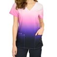 thumbnail image 2 of Women's Medical Nursing Ombre Scrub Uniform Print Top GT Performance-Pink/Lotus/Eggplant-Small, 2 of 6