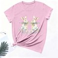 thumbnail image 7 of Feancey Women's Cute T-Shirts Easter Egg Holiday Shirt Funny Casual Short Sleeve Round Neck Tops Summer Loose Bunny Tees Dark Gray L, 7 of 7