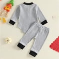 thumbnail image 6 of Gubotare Winter Newborn Baby Boy Girl Clothes Set Ribbed Outfits Unisex Infant Solid Long Sleeve Tops Pants 2PCS Grey,Size 12-18 Months, 6 of 9
