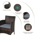 thumbnail image 5 of Costway Outdoor 3 PCS PE Rattan Wicker Furniture Sets Chairs  Coffee Table Garden Gray, 5 of 11