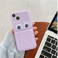 thumbnail image 3 of Compatible with iPhone 13 Pro Max Candy Color Case Glossy Big Eyes Cute Funny Thin Slim Soft Lens Protection Aesthetic Shockproof Protective Cover for Women Girls Purple, 3 of 11