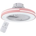 thumbnail image 6 of MONIPA 20 Inch Invisible Round Modern Ceiling Fan with Light Remote Control 3 Colors 3 Speeds with Hidden Blades Semi Flush Mount Low Profile Fan for Bedroom Room Dining Room (Pink), 6 of 8