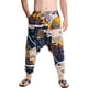 thumbnail image 2 of Pantalones de harén hippie para hombre, de lino, casuales, sueltos, con cordón, bohemio, gitano, Aladdin, playa, yoga, entrepierna, pantalones 032-beige XL 032-beige XL Xishao ropa, 2 of 2
