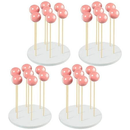 

Acrylic Round Cake Stand 4 Pieces 7 Hole Lollipop Holder Rustic Sucker Display Stand Acrylic Lollipop Stand for Wedding