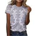 thumbnail image 2 of Aobny Sexy Tops for Women Going Out Purple Plus T-Shirt Western Short Sleeve Fitted T-Shirts for Women, 2 of 6