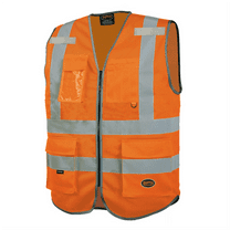 Pioneer Mesh 9-Pocket Safety Vest  - Color:  Hi-Vis Orange  - Size: 3XL