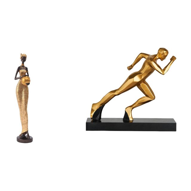 Estatua de mujer, estatua de corredora africana, escultura de arte abstracto, figura coleccionable de resina, centro de mesa, ideal para decoración de
