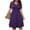 Purple, variant on Zorckvet Boho Dresses for Women Dressy Loose V Neck Fashion Short Sleeve Solid Color Womens Dress Plus Size