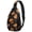 Halloween Light Pumpkin Pattern, variant on Halloween Light Pumpkin Pattern Sling Backpack, Unisex Daily Travel Sling Pack with Side Mesh Pockets, Earphone Hole Port Gift Ideas for Holiday Birthday Gifts