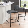 thumbnail image 2 of Pu Faux Leather Counter Stools Set of 2, Pub Counter Stool with Back and Footrest, Grey\n(17.5"x19.25“x34.5"), 2 of 9