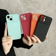 thumbnail image 6 of Slim Case for iPhone 15, 2MM Camera Lens Sliding Design Sleek Candy Colors Protective Cover with Military Grade Soft Lining Silicone Skin-Friendly Shockproof Case, Red, 6 of 9