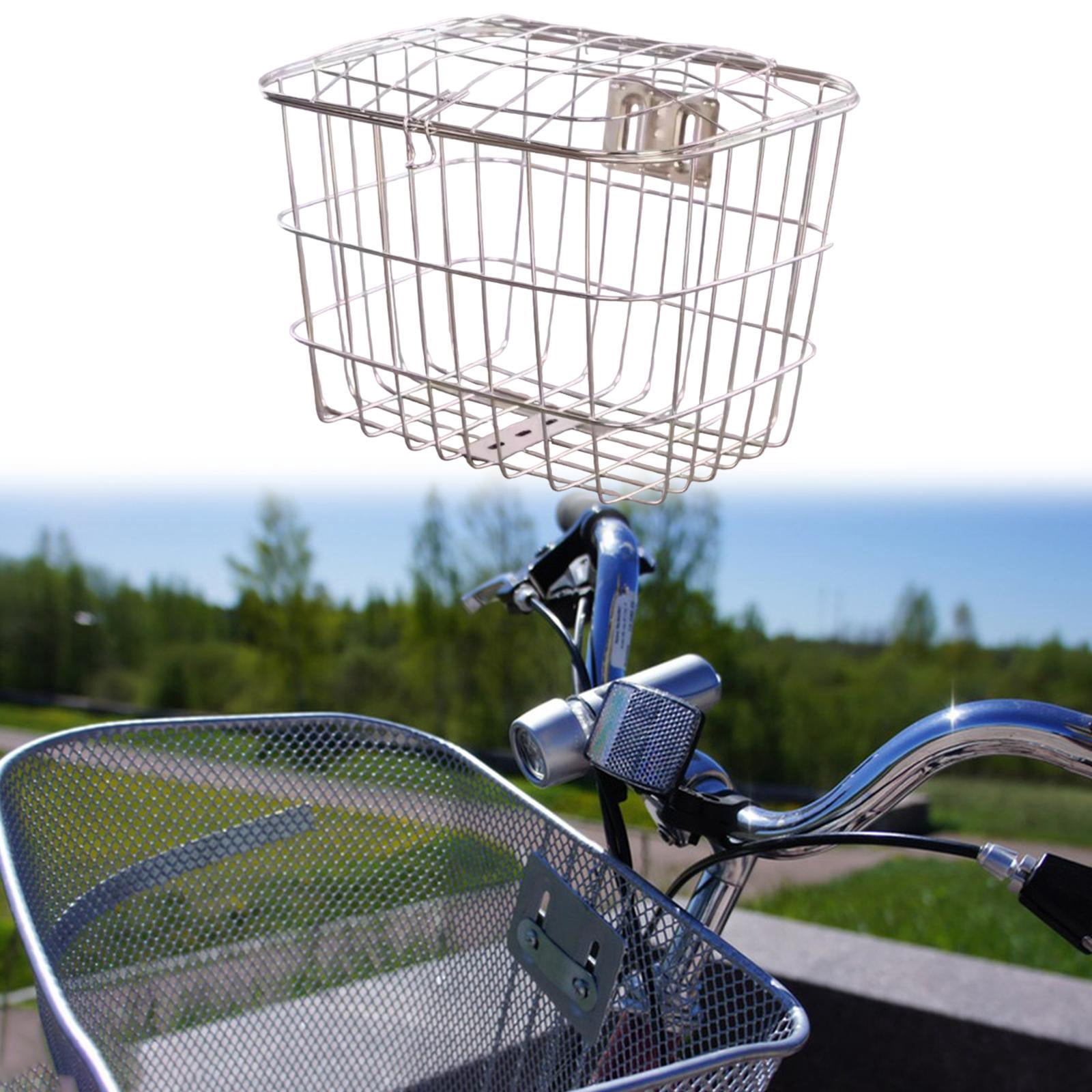 DimyFew Bicycle Basket Storage Basket Metal Practical Folding Bicycles Bike Front Basket Style B