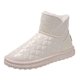 thumbnail image 4 of Botas de nieve de tubo medio impermeables de PU de terciopelo de invierno, tacón plano grueso y cálido para mujer beige Yuyangstore botas de nieve, 4 of 8