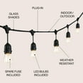 thumbnail image 4 of JONATHAN Y 15-Light Indoor/Outdoor 48 ft. Rustic Industrial LED S14 Edison Bulb String Lights, Black, 4 of 7
