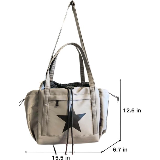 Y2K Star Canvas Messenger Bag Cute Aesthetic Crossbody/Tote