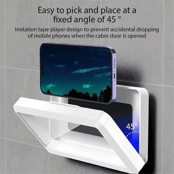 New Kitchen Toilet Mobile Phone Holder Waterproof Touchable Case Wall Mounted Bath Bathroom Shelves Storage Box Stand