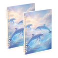 thumbnail image 2 of Haosy Dolphin in Glowy Sea Notebooks 1-subject Journal 60 Sheets A5 College Ruled Paper Detachable Ring 8.3"x5.7", 2 of 8