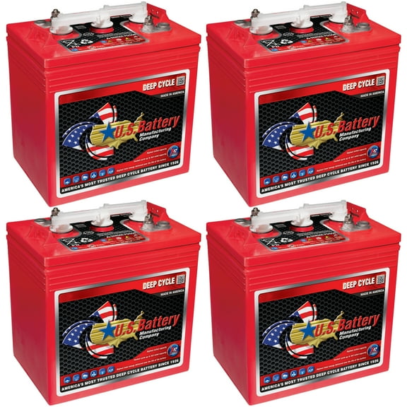US Battery US125CS T-125 6V 240Ah Flooded Lead Acid GC2 Deep Cycle Battery x 4