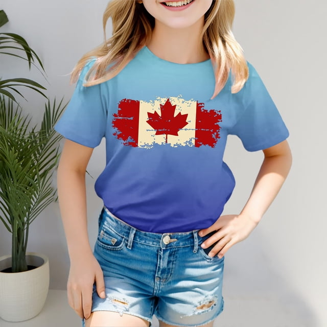 Vêtements pour Filles T-Shirt à Manches Courtes Imprimé pour Filles Vêtements d'Été Décontractés pour Adolescentes Vêtements pour Filles 4-5 Ans Mode Filles