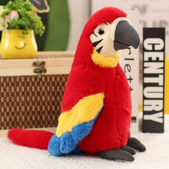 1pcs 9.85 inches Simulated Parrot Doll Plush Stuffed Animal，Cute Parrot Plush Animal Stuffed Parrot for Birthday Gift Home Decoration,Red